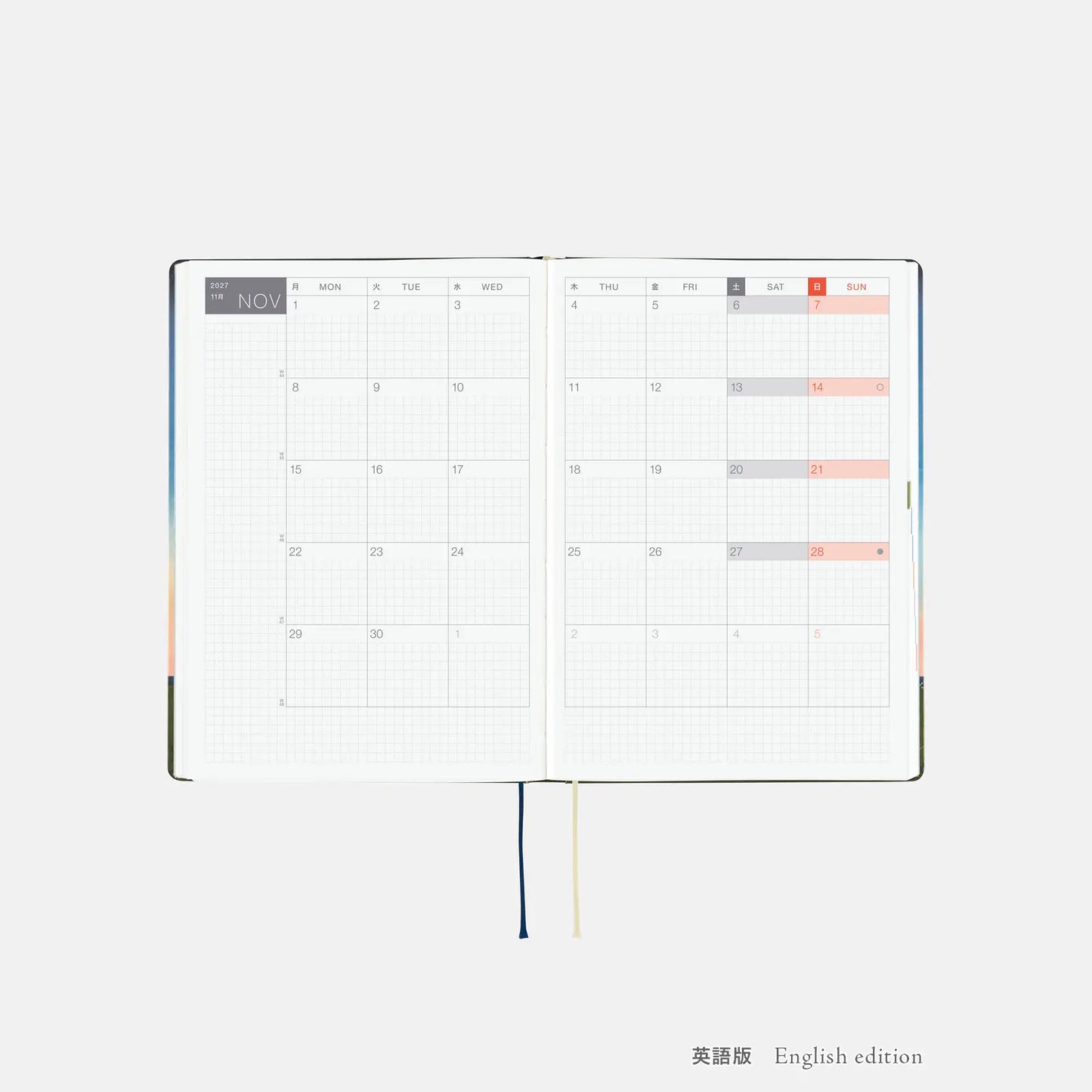 Hobonichi Techo 2027 Hiroko Kubota: String Telephone Until the Moon is Full HON / A5 Size / Daily / Jan start / Mon start - English Edition