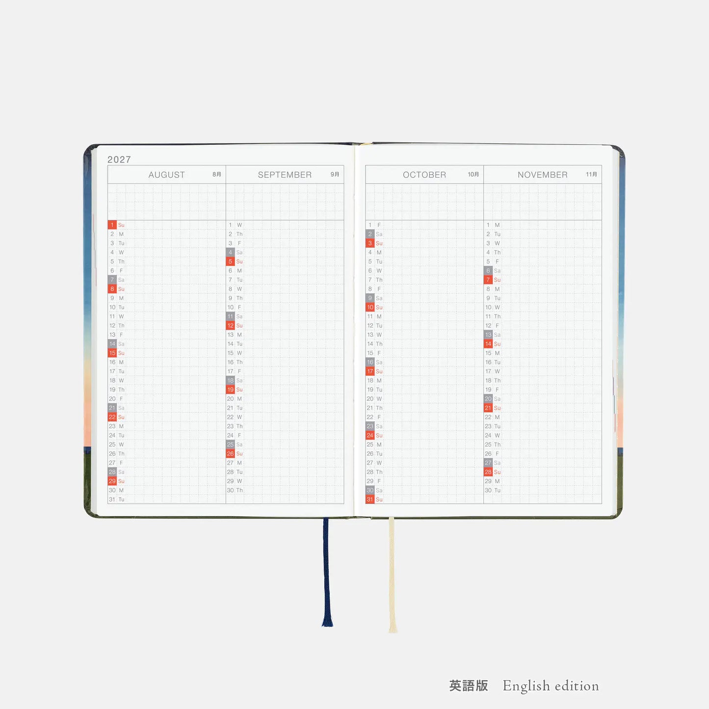 Hobonichi Techo 2027 Hiroko Kubota: String Telephone Until the Moon is Full HON / A6 Size / Daily / Jan start / Mon start - English Edition