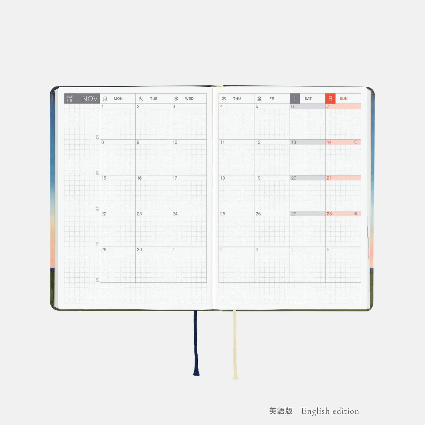 Hobonichi Techo 2027 Hiroko Kubota: String Telephone Until the Moon is Full HON / A6 Size / Daily / Jan start / Mon start - English Edition