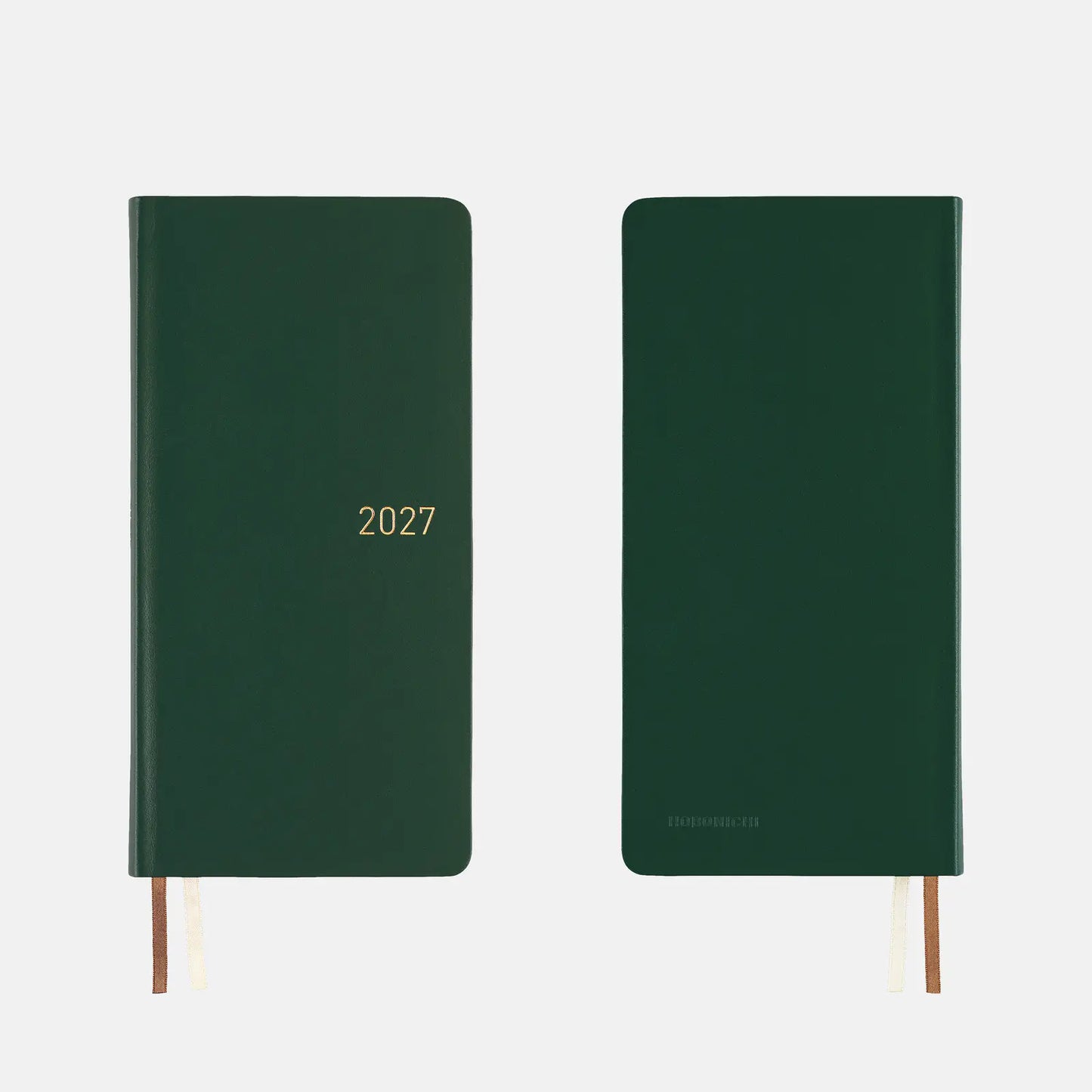Hobonichi Techo 2027 Leather: Forest Green Weeks Hardcover Book / Weekly Horizontal / Jan start / Mon start - English Edition