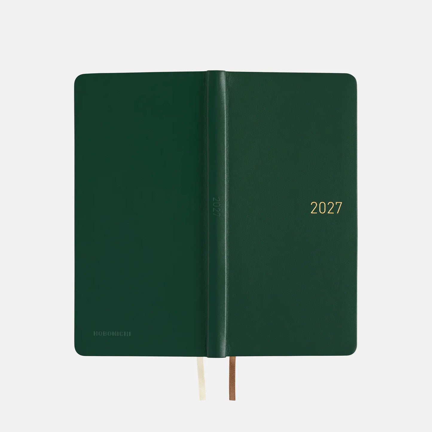 Hobonichi Techo 2027 Leather: Forest Green Weeks Hardcover Book / Weekly Horizontal / Jan start / Mon start - English Edition