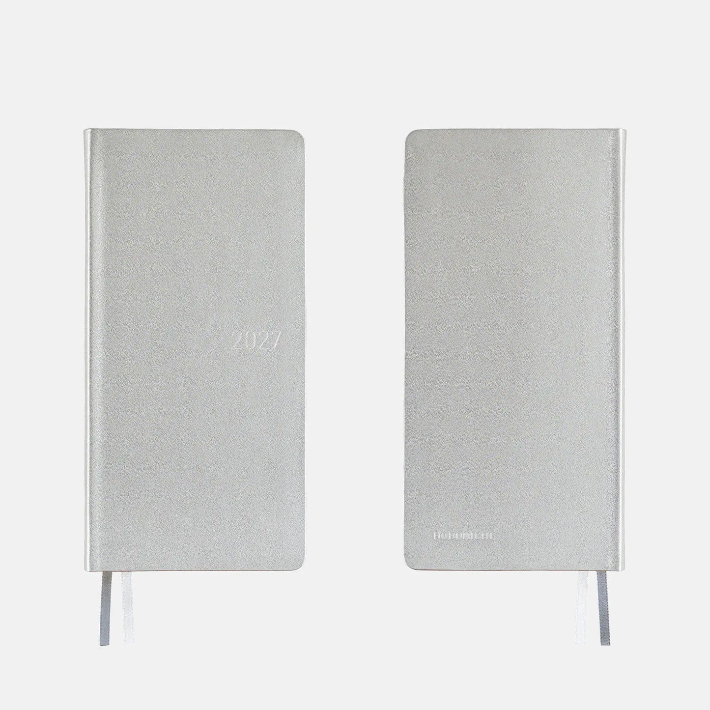 Hobonichi Techo 2027 Leather: Noble Silver Weeks Hardcover Book / Weekly Horizontal / Jan start / Mon start - English Edition