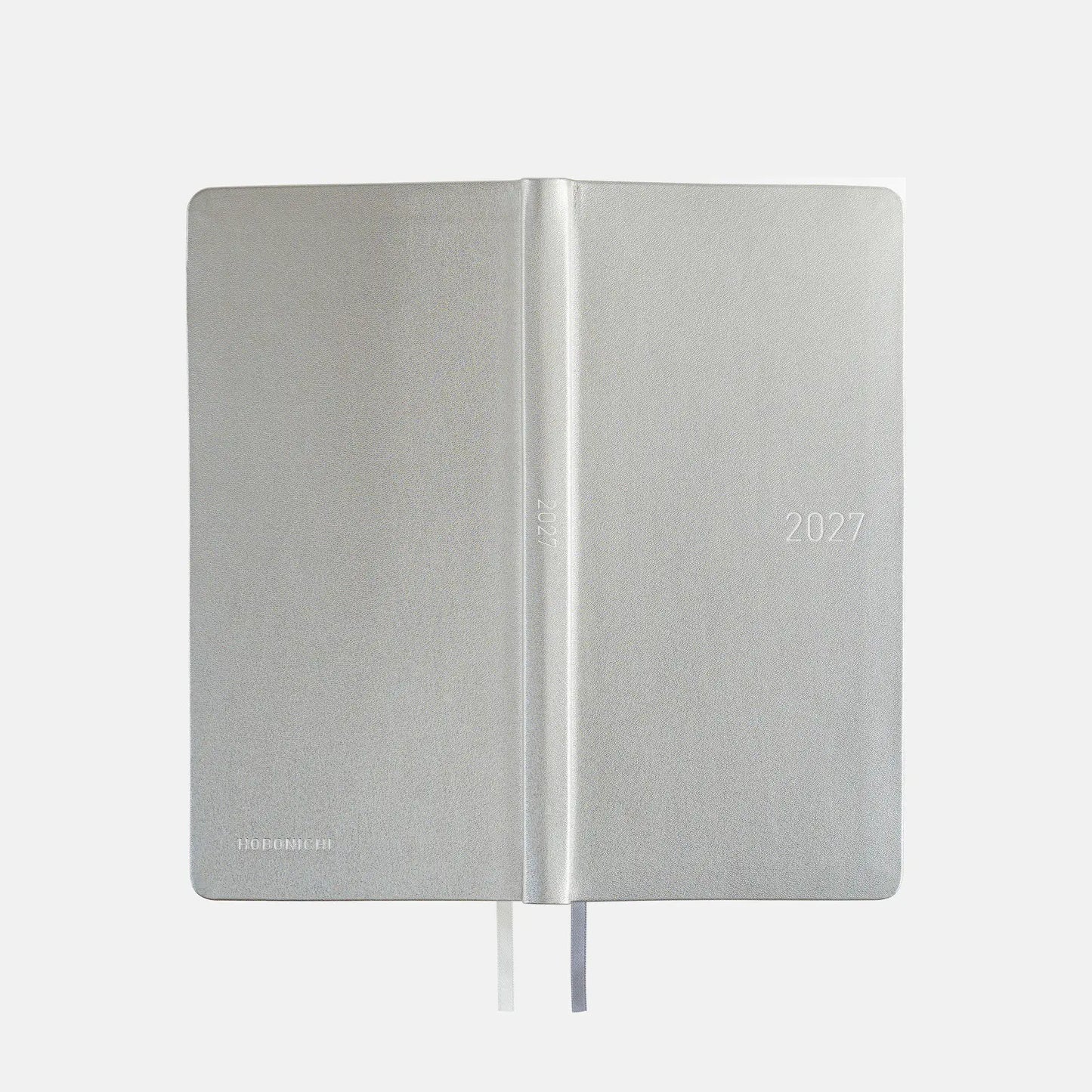 Hobonichi Techo 2027 Leather: Noble Silver Weeks Hardcover Book / Weekly Horizontal / Jan start / Mon start - English Edition