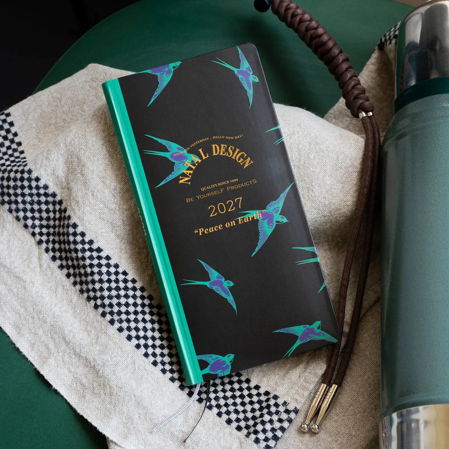 Hobonichi Techo 2027 Natal Design: Lucky Swallow Weeks Hardcover Book / Weekly Horizontal / Jan start / Mon start - English Edition