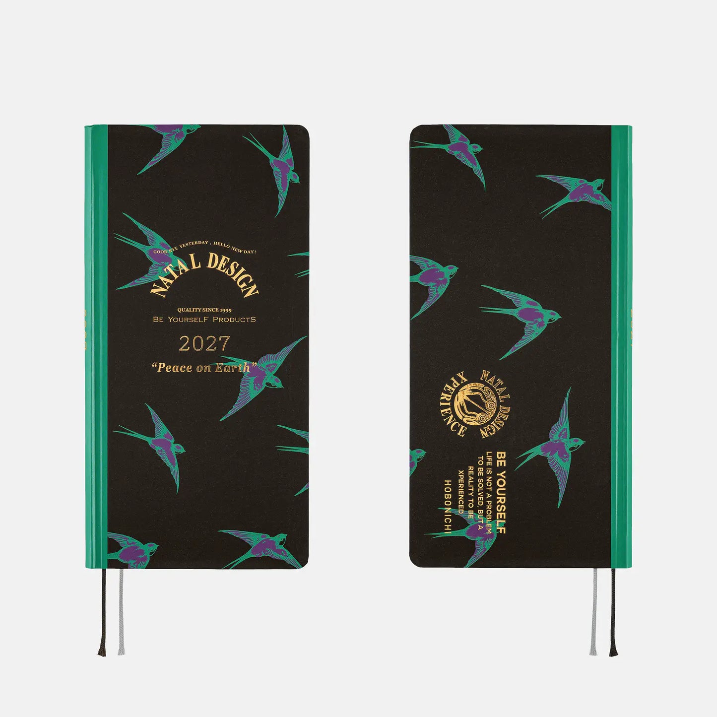 Hobonichi Techo 2027 Natal Design: Lucky Swallow Weeks Hardcover Book / Weekly Horizontal / Jan start / Mon start - English Edition
