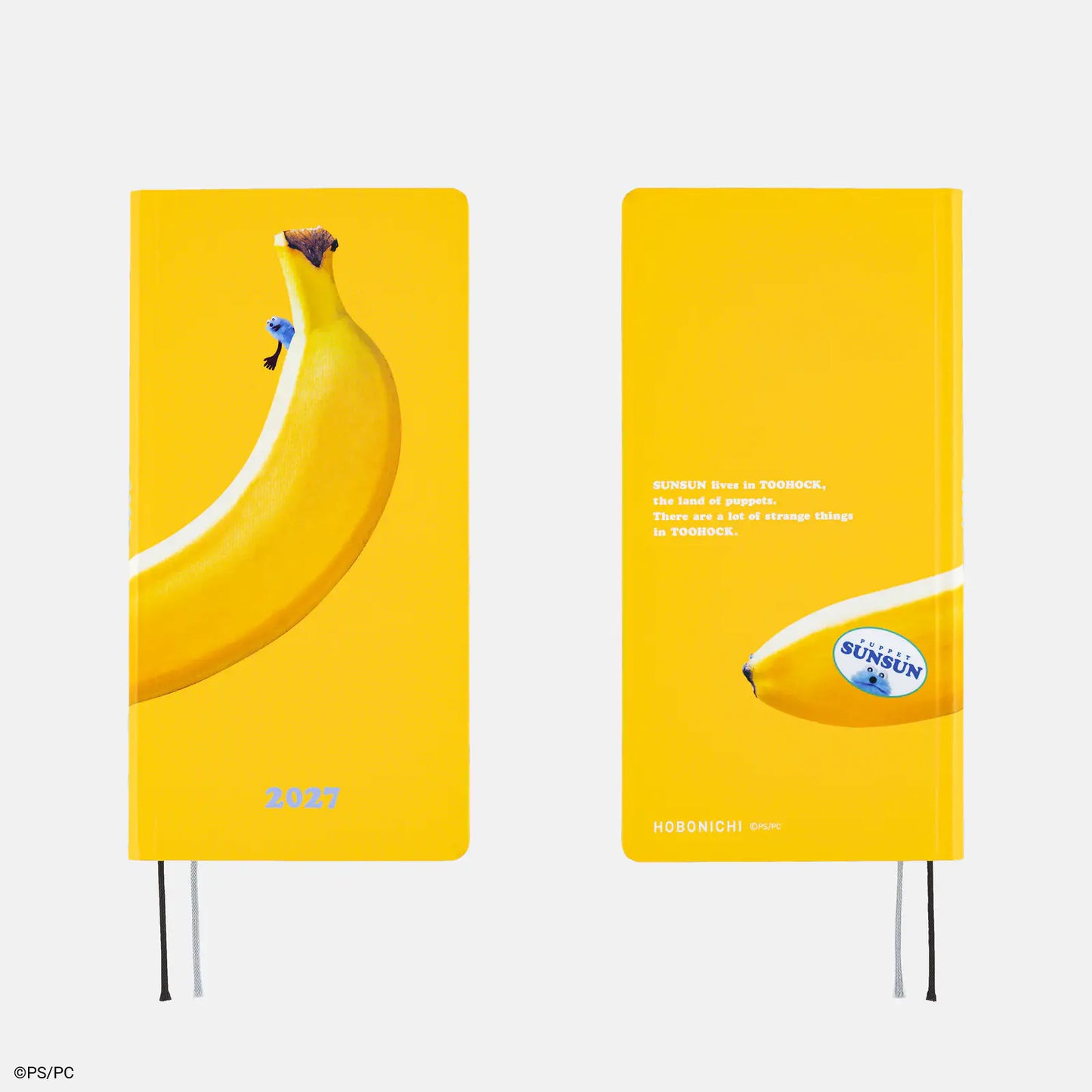 Hobonichi Techo 2027 PUPPET SUNSUN: Banana Weeks Hardcover Book / Weekly Horizontal / Jan start / Mon start - English Edition