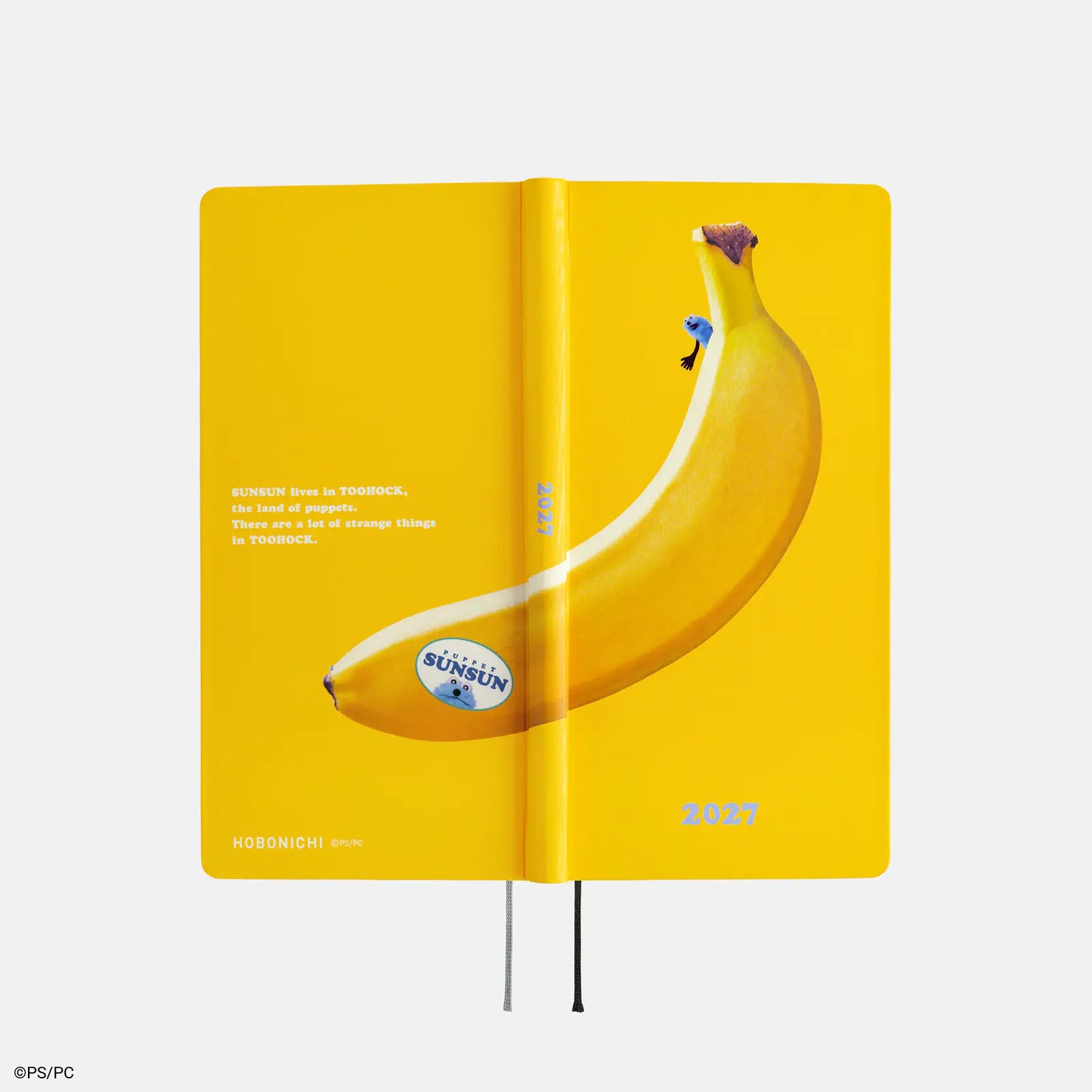 Hobonichi Techo 2027 PUPPET SUNSUN: Banana Weeks Hardcover Book / Weekly Horizontal / Jan start / Mon start - English Edition