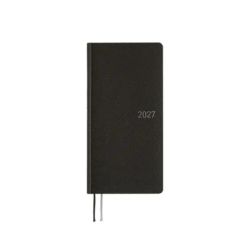 Hobonichi Techo 2027 Paper Series: Black Argyle Weeks Hardcover Book / Weekly Horizontal / Jan start / Mon start - English Edition