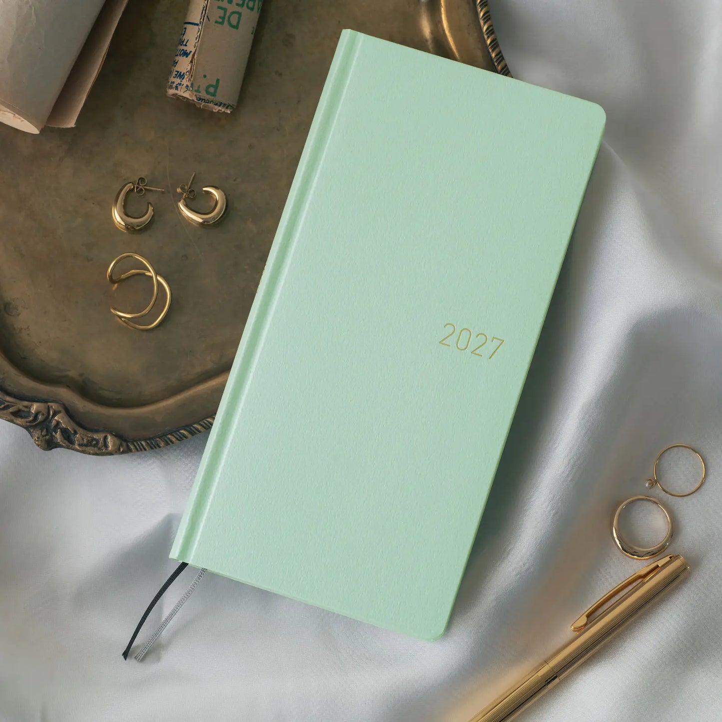 Hobonichi Techo 2027 Paper Series: Frosty Jade Weeks Hardcover Book / Weekly Horizontal / Jan start / Mon start - English Edition