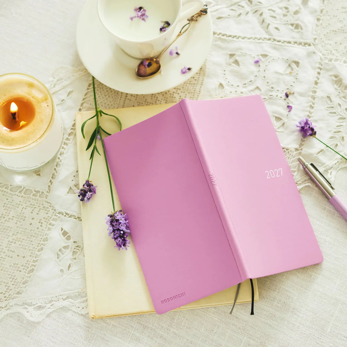 Hobonichi Techo 2027 Smooth: Lavender Milk Weeks Softcover Book / Weekly Horizontal / Jan start / Mon start - English Edition