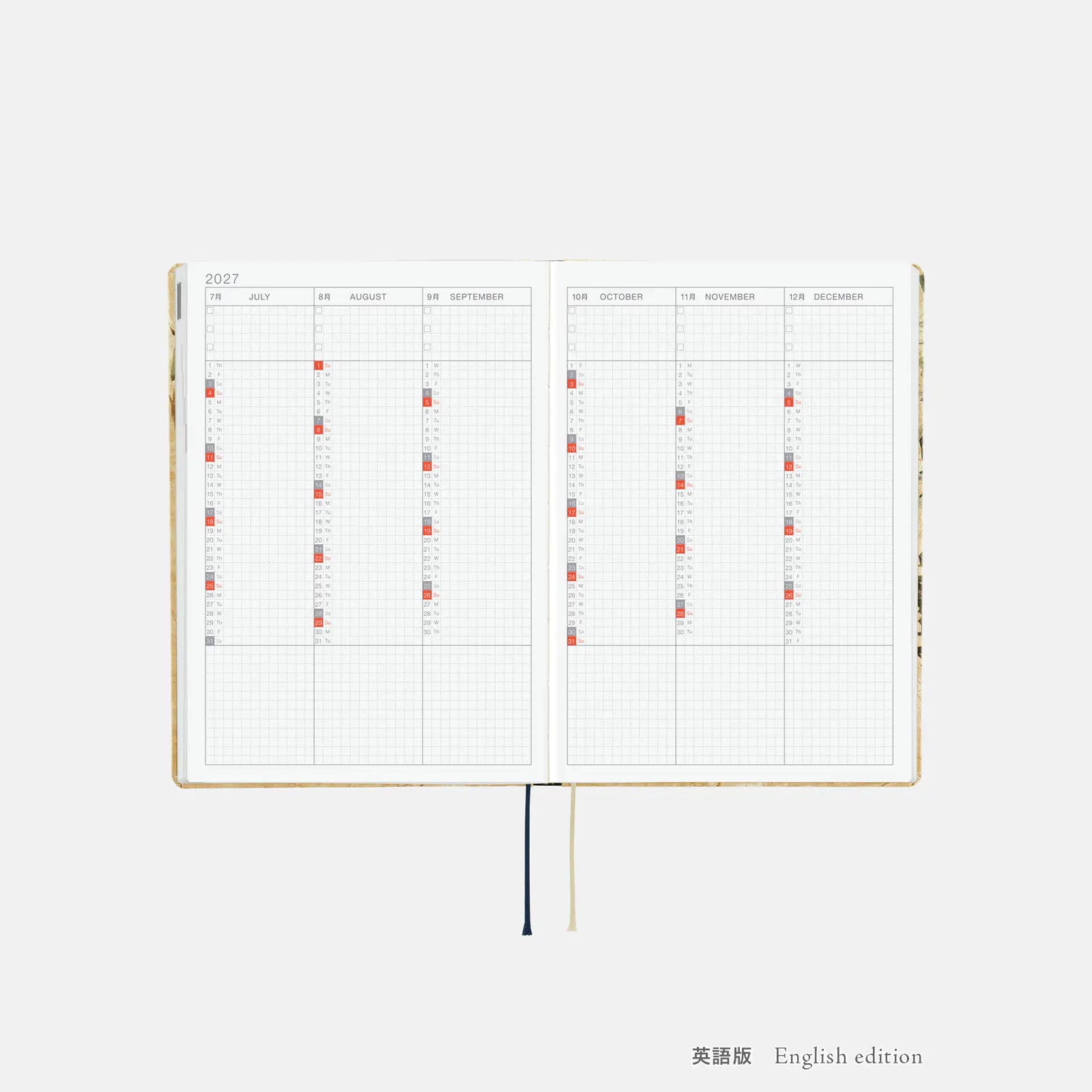 Hobonichi Techo 2027 V&A Series: Vine HON / A5 Size / Daily / Jan start / Mon start - English Edition