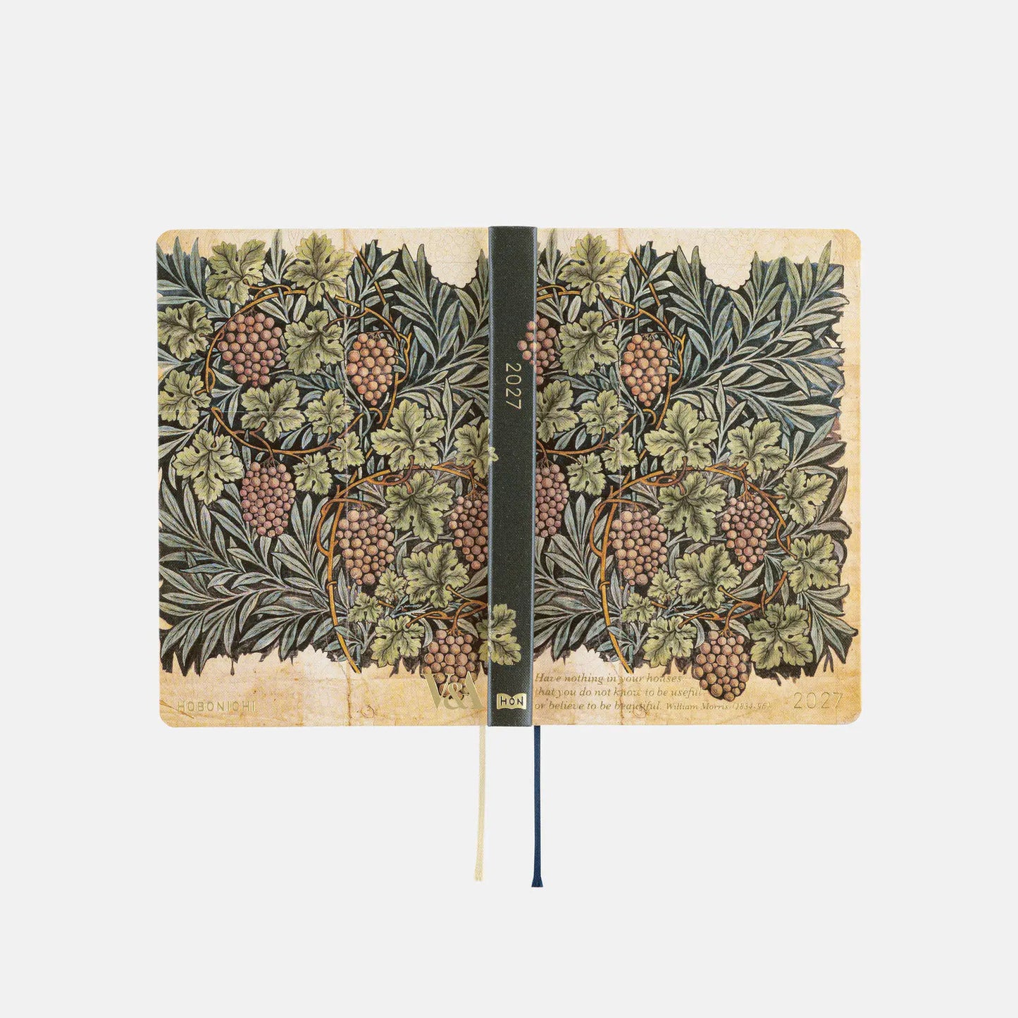 Hobonichi Techo 2027 V&A Series: Vine HON / A6 Size / Daily / Jan start / Mon start - English Edition