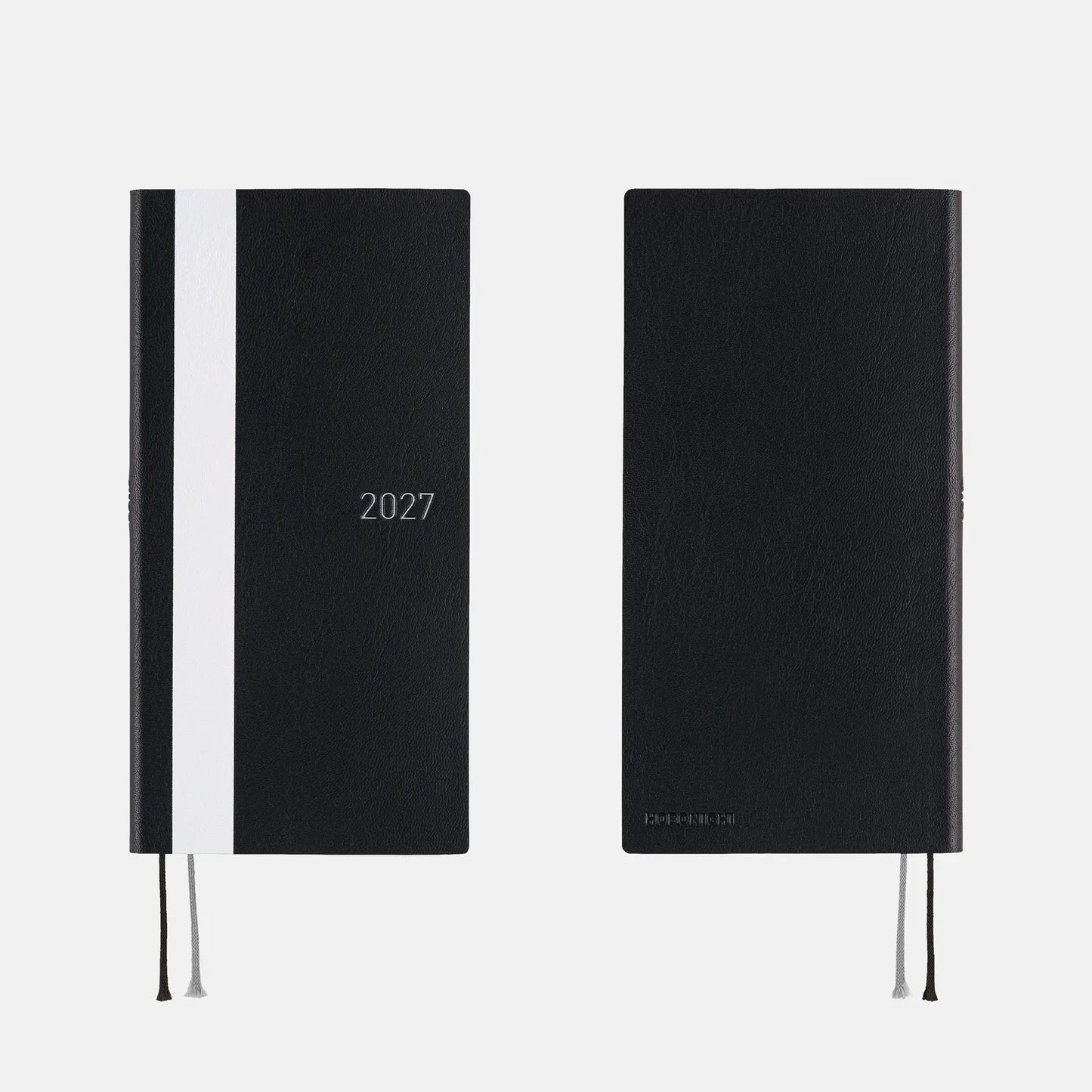 Hobonichi Techo 2027 White Line: Black Weeks Softcover Book / Weekly Horizontal / Jan start / Mon start - English Edition