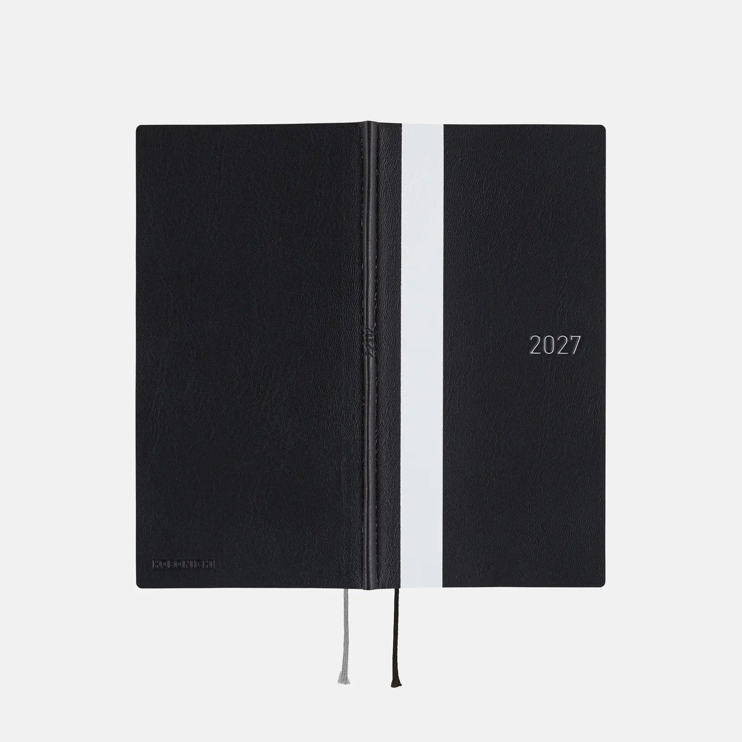 Hobonichi Techo 2027 White Line: Black Weeks Softcover Book / Weekly Horizontal / Jan start / Mon start - English Edition