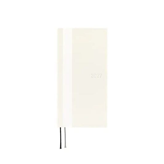 Hobonichi Techo 2027 White Line: Ivory Weeks Softcover Book / Weekly Horizontal / Jan start / Mon start - English Edition