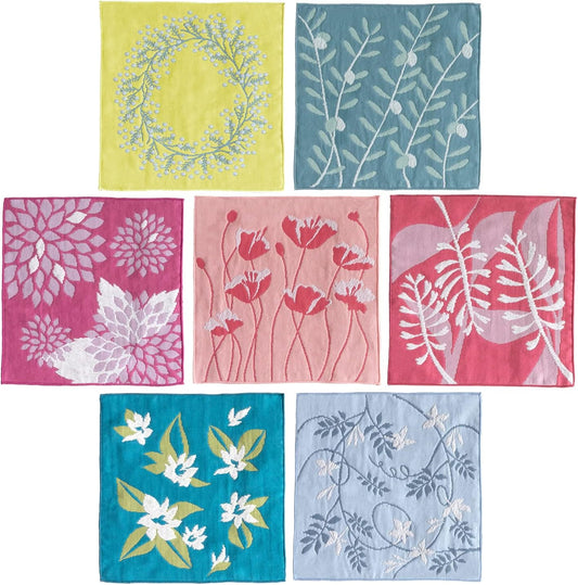 Imabari Towel Handkerchief Set of 7 pcs - Flower -