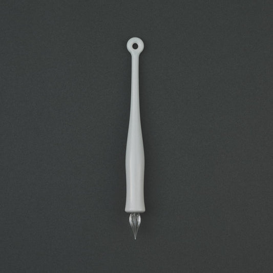Imari Yaki(ware) Body Glass Dip Pen - White -, Japanese glass dip pen
