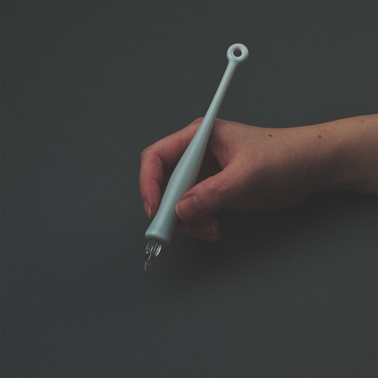 Imari Yaki(ware) Body Glass Dip Pen - Celadon -, Japanese glass dip pen