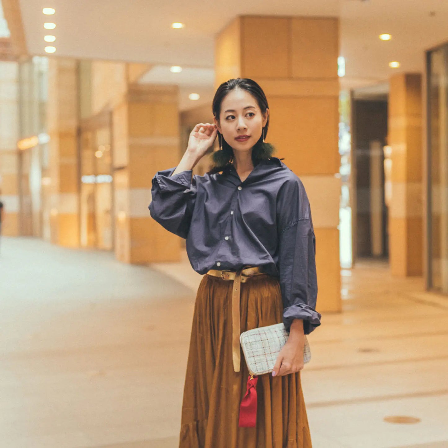 Iwate Home Spun: Lamé Tweed Drawer Pouch Áne,  Hobonichi Drawer Pouch Áne