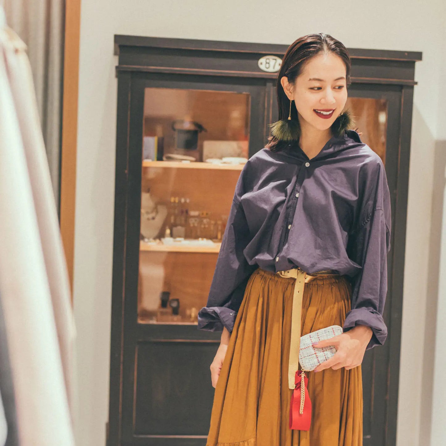 Iwate Home Spun: Lamé Tweed Drawer Pouch Pocket,  Hobonichi Drawer Pouch Pocket