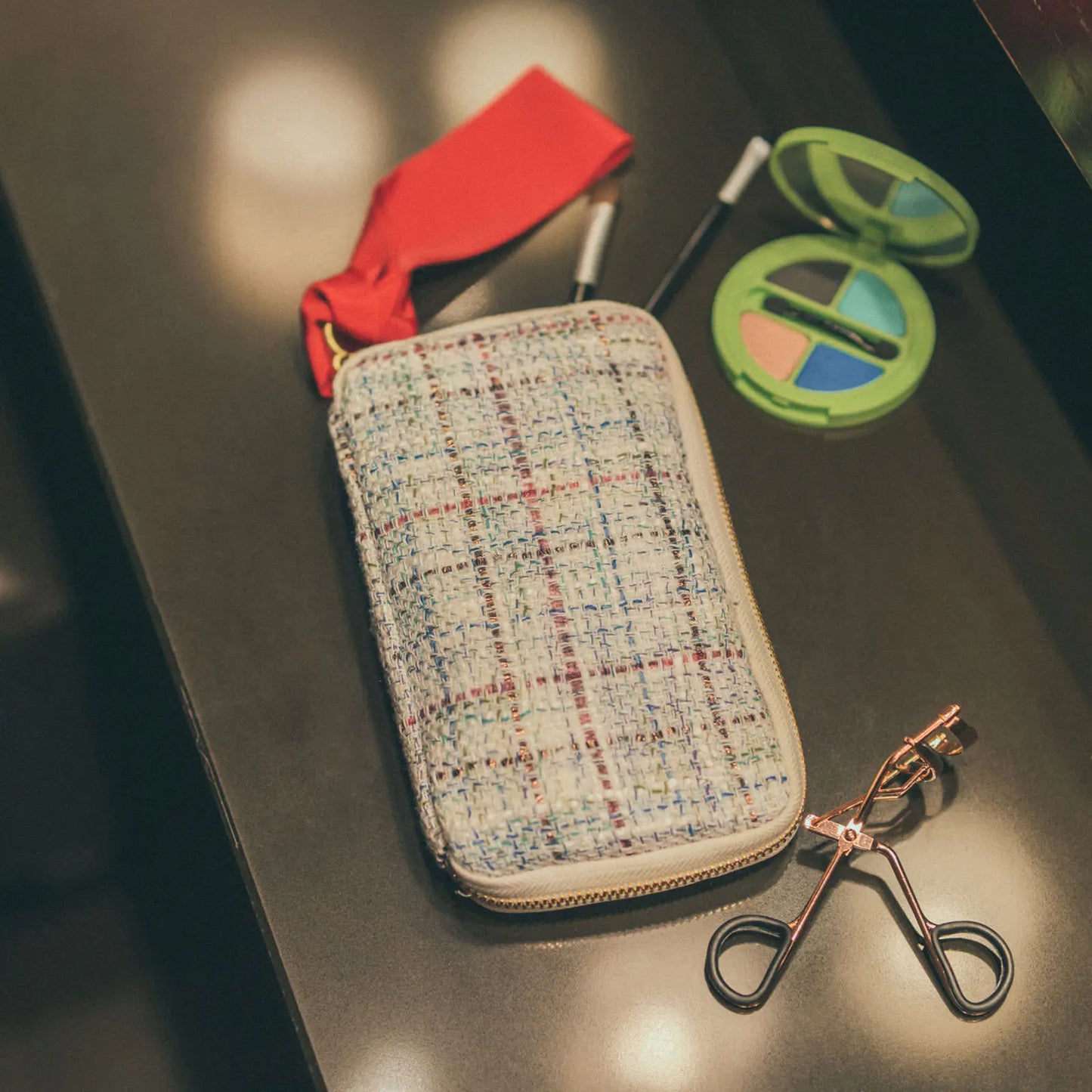 Iwate Home Spun: Lamé Tweed Small Drawer Pouch,  Hobonichi Small Drawer Pouch