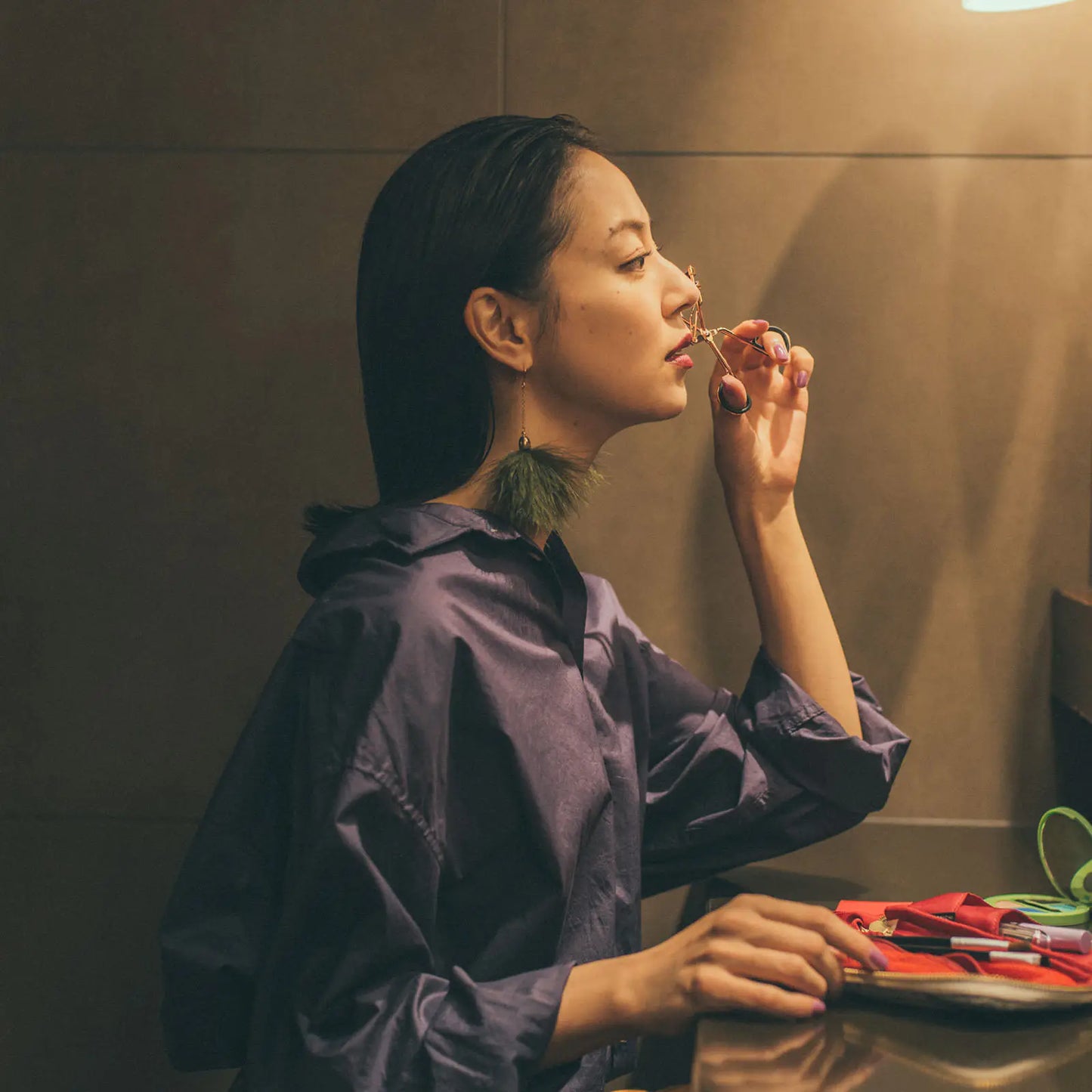 Iwate Home Spun: Lamé Tweed Small Drawer Pouch,  Hobonichi Small Drawer Pouch