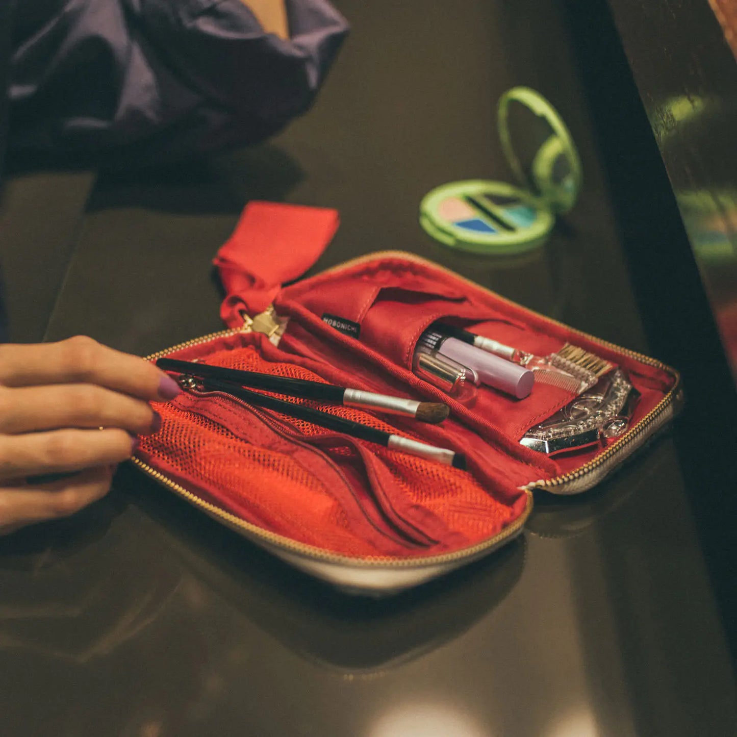 Iwate Home Spun: Lamé Tweed Small Drawer Pouch,  Hobonichi Small Drawer Pouch