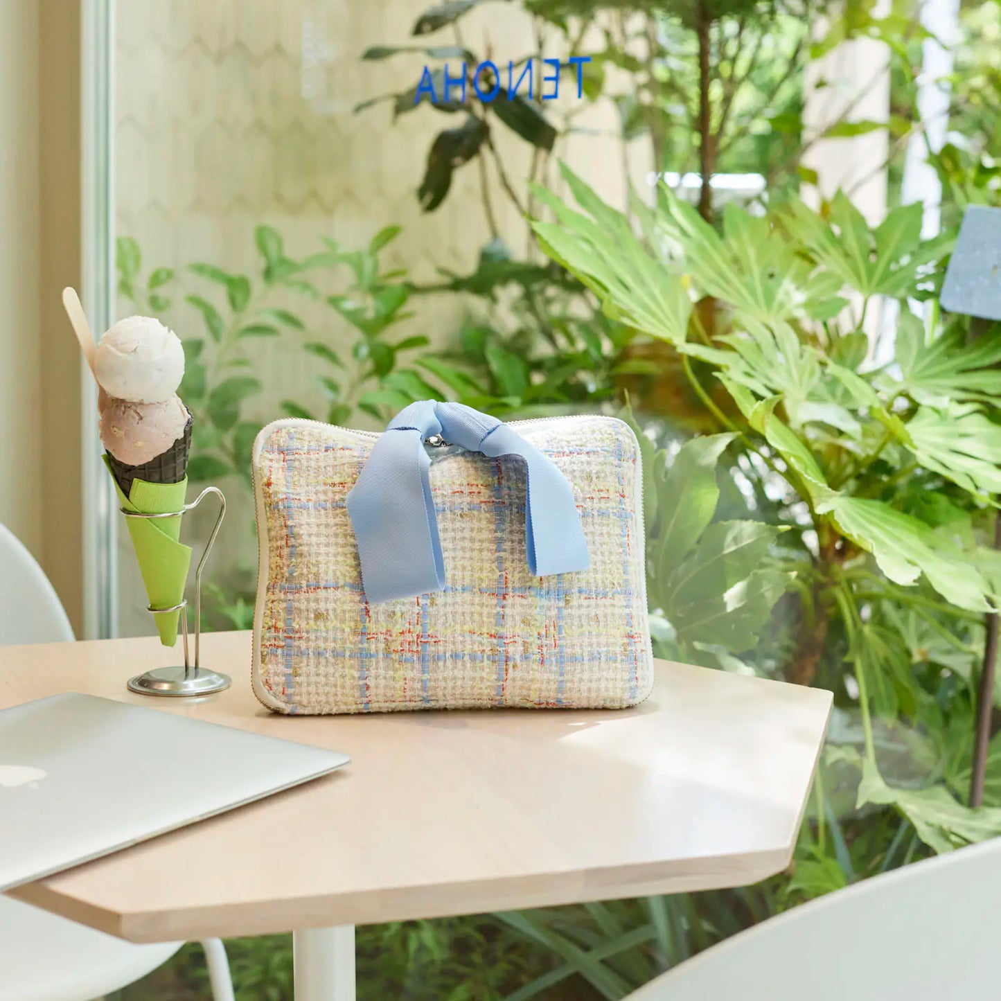Iwate Home Spun: Sherbet Tweed Large Drawer Pouch,  Hobonichi Large Drawer Pouch