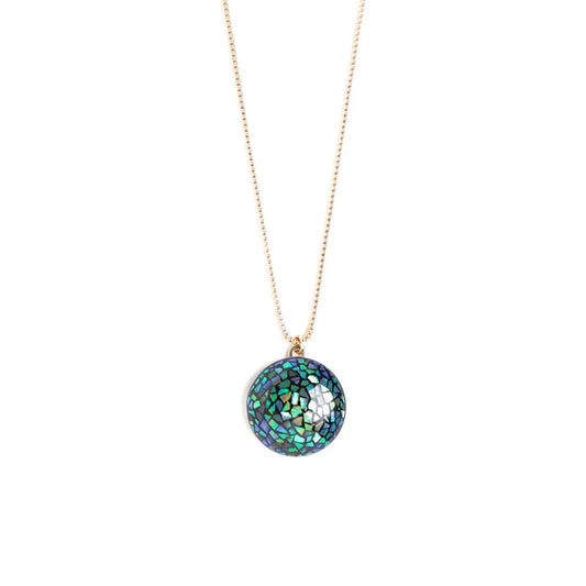 Raden Pendant Necklace - White South Sea Pearl Shell - , Traditional Japanese Urushi Lacquer Jewelry