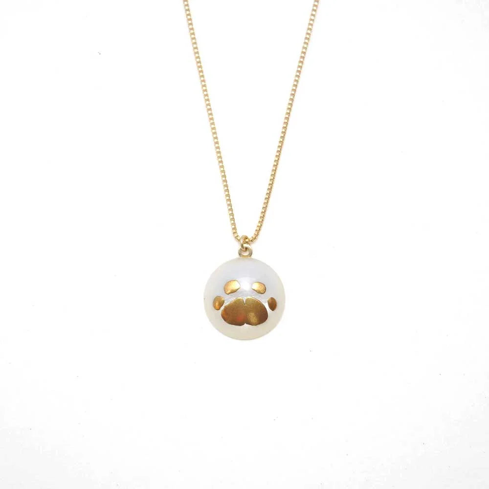 Maki-e Urushi Lacquer Pendant Necklace - White South Sea Pearl Shell / Pad  -, Traditional Japanese Urushi Lacquer Jewelry