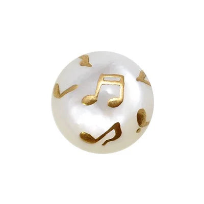 Maki-e Urushi Lacquer Pendant Necklace - White South Sea Pearl Shell / Musical Note -, Traditional Japanese Urushi Lacquer Jewelry