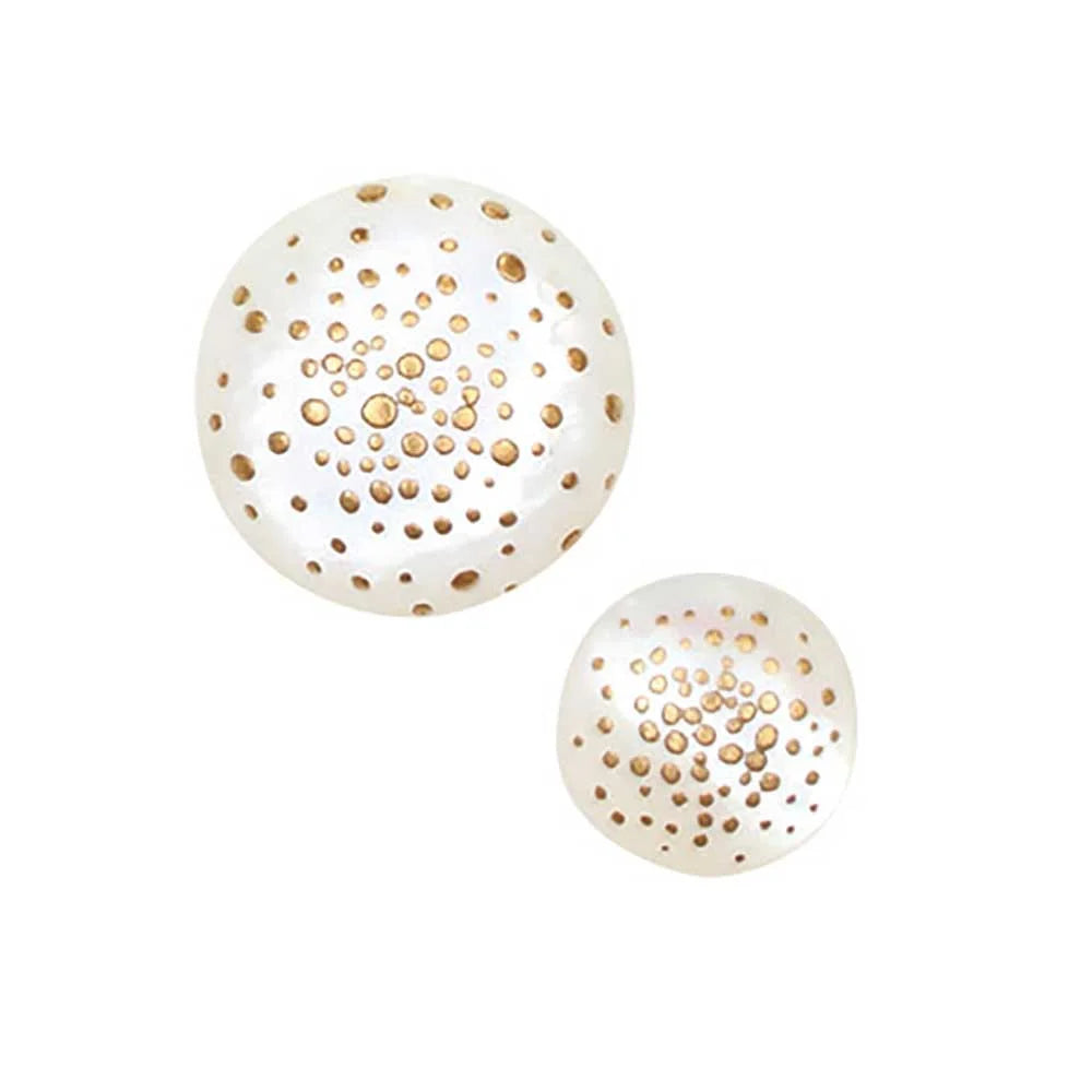 Maki-e Urushi Lacquer Pendant Necklace - White South Sea Pearl Shell / Dot Pattern -, Traditional Japanese Urushi Lacquer Jewelry