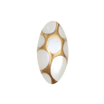 Maki-e Urushi Lacquer Pendant Necklace - White South Sea Pearl Shell / Thread Pattern / White -, Traditional Japanese Urushi Lacquer Jewelry