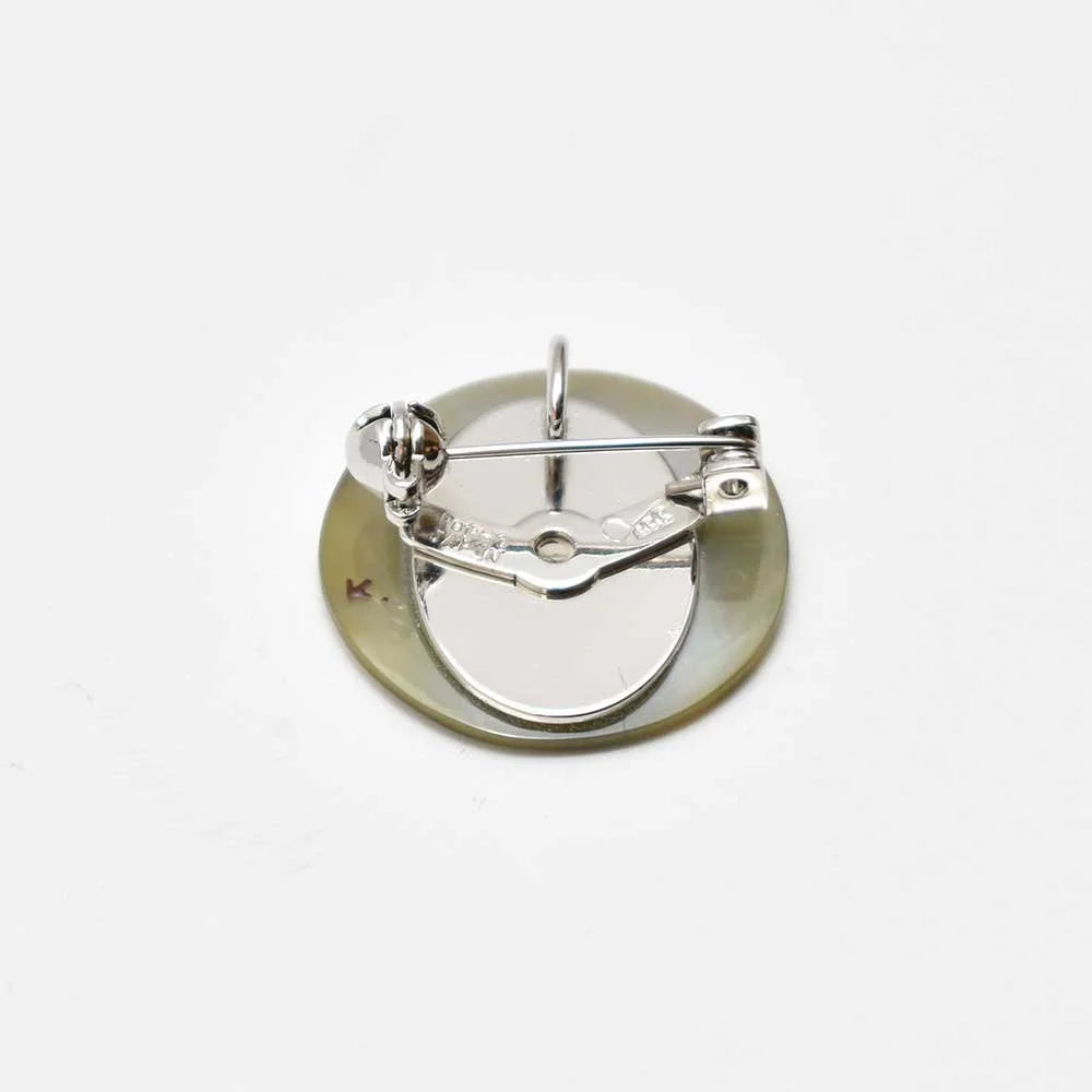 Maki-e Urushi Lacquer Brooch - Black Lip Oyster Pearl Shell / Cat -, Traditional Japanese Urushi Lacquer Jewelry