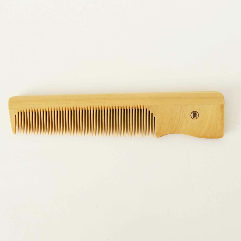 Japanese Akane (Madder) Comb with Chirimen (Crepe Fabric) Case ,  Handmade in Kyoto, Japan,  Japanese traditional hair comb