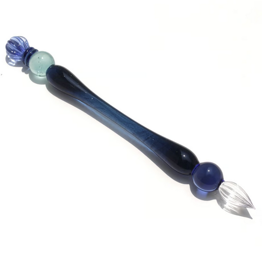 Japanese Glass Dip Pen - Crown / Navy - , Gifts for Writers