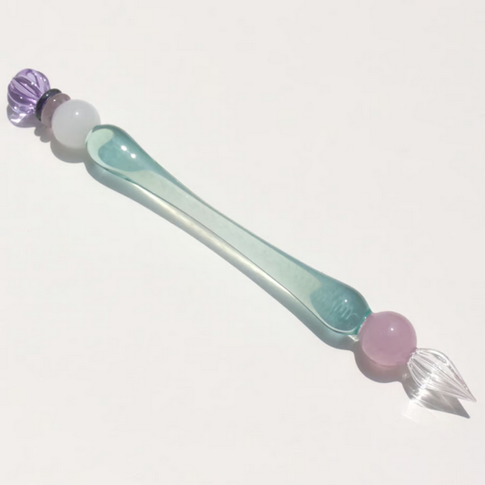 Japanese Glass Dip Pen - Crown / Light Blue - , Gifts for Writers