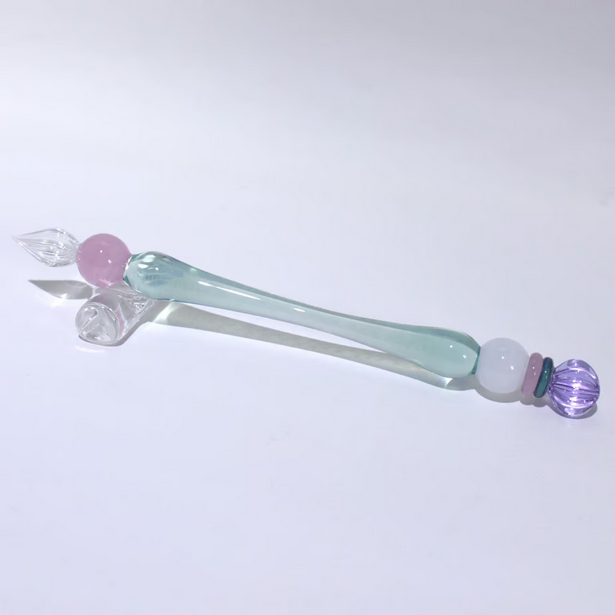 Japanese Glass Dip Pen - Crown / Light Blue - , Gifts for Writers