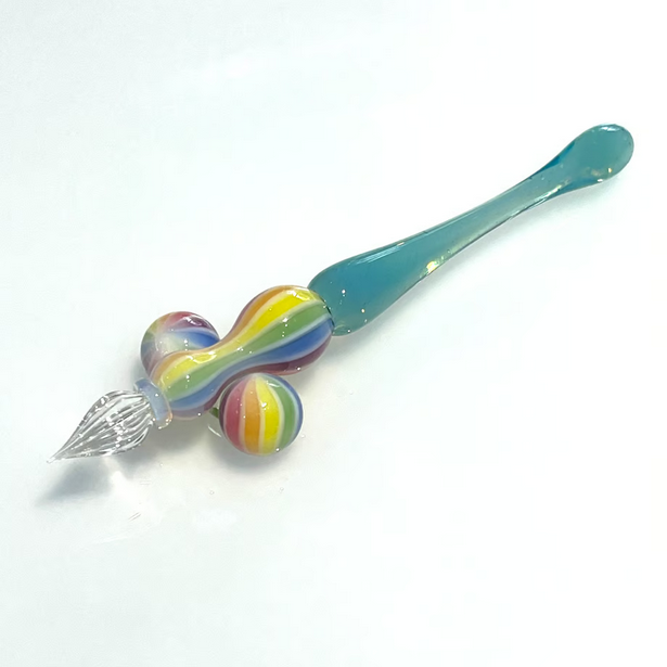 Japanese Glass Dip Pen Rest - Rainbow -
