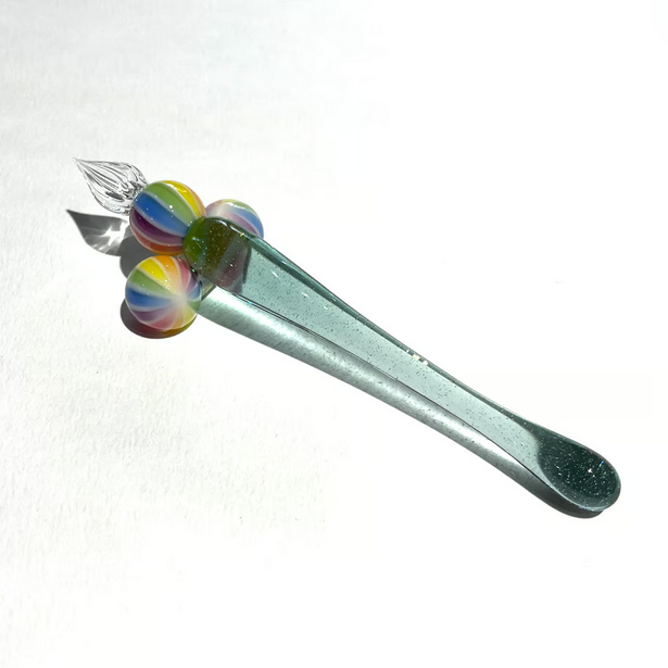 Japanese Glass Dip Pen Rest - Rainbow -