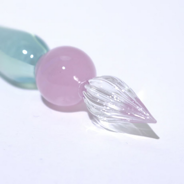 Japanese Glass Dip Pen - Crown / Light Blue - , Gifts for Writers
