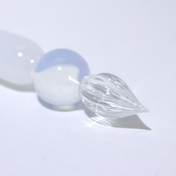 Japanese Glass Dip Pen - Crown / White Opal - , Gifts for Writers