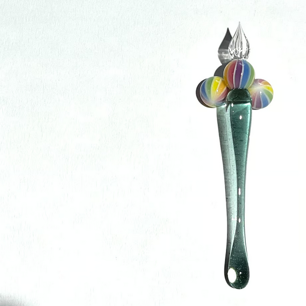 Japanese Glass Dip Pen Rest - Rainbow -