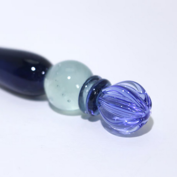 Japanese Glass Dip Pen - Crown / Navy - , Gifts for Writers