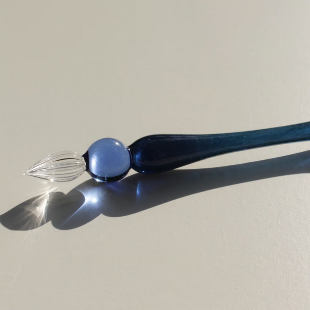Japanese Glass Dip Pen - Crown / Navy - , Gifts for Writers