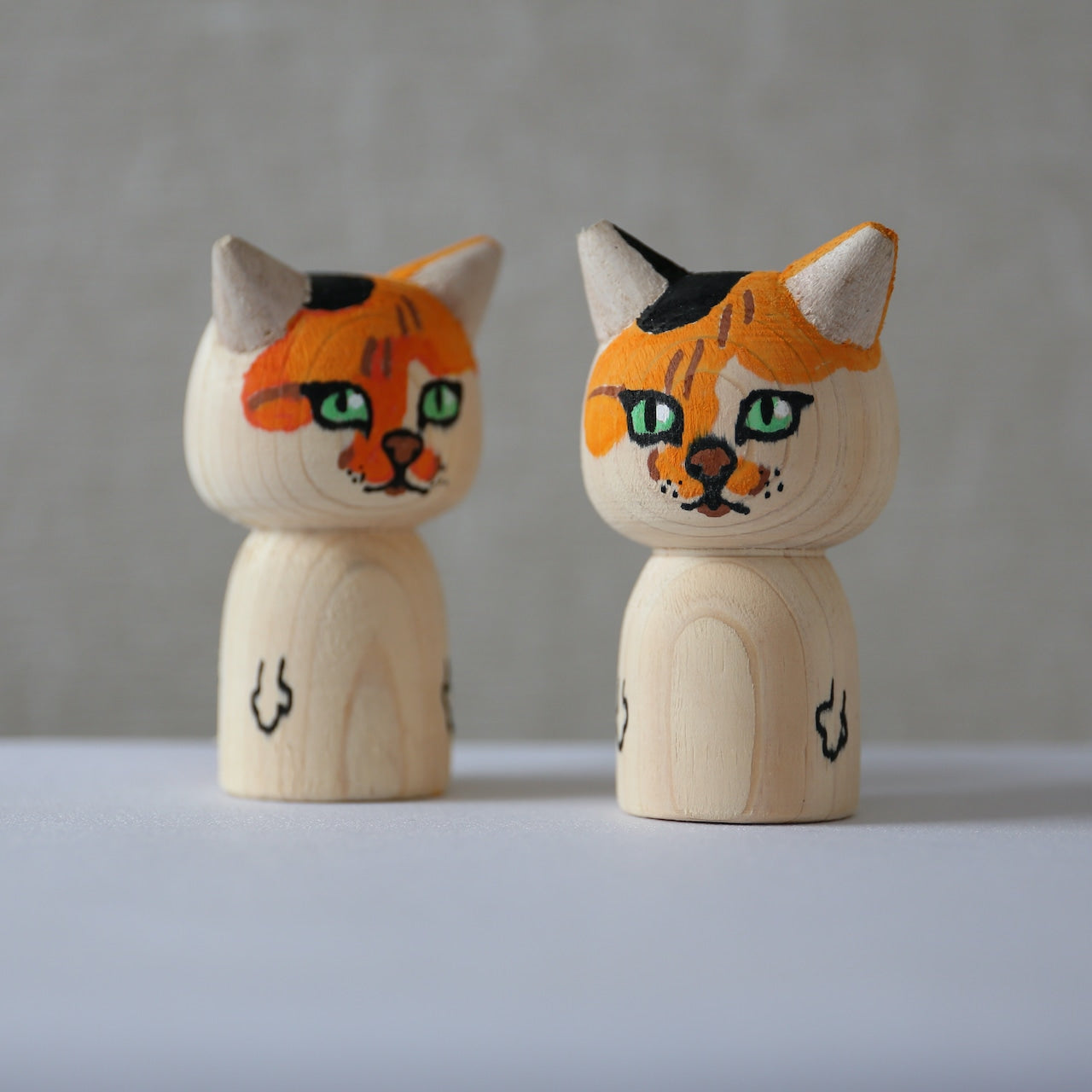 Japanese Kokeshi Doll - Calico Cat -