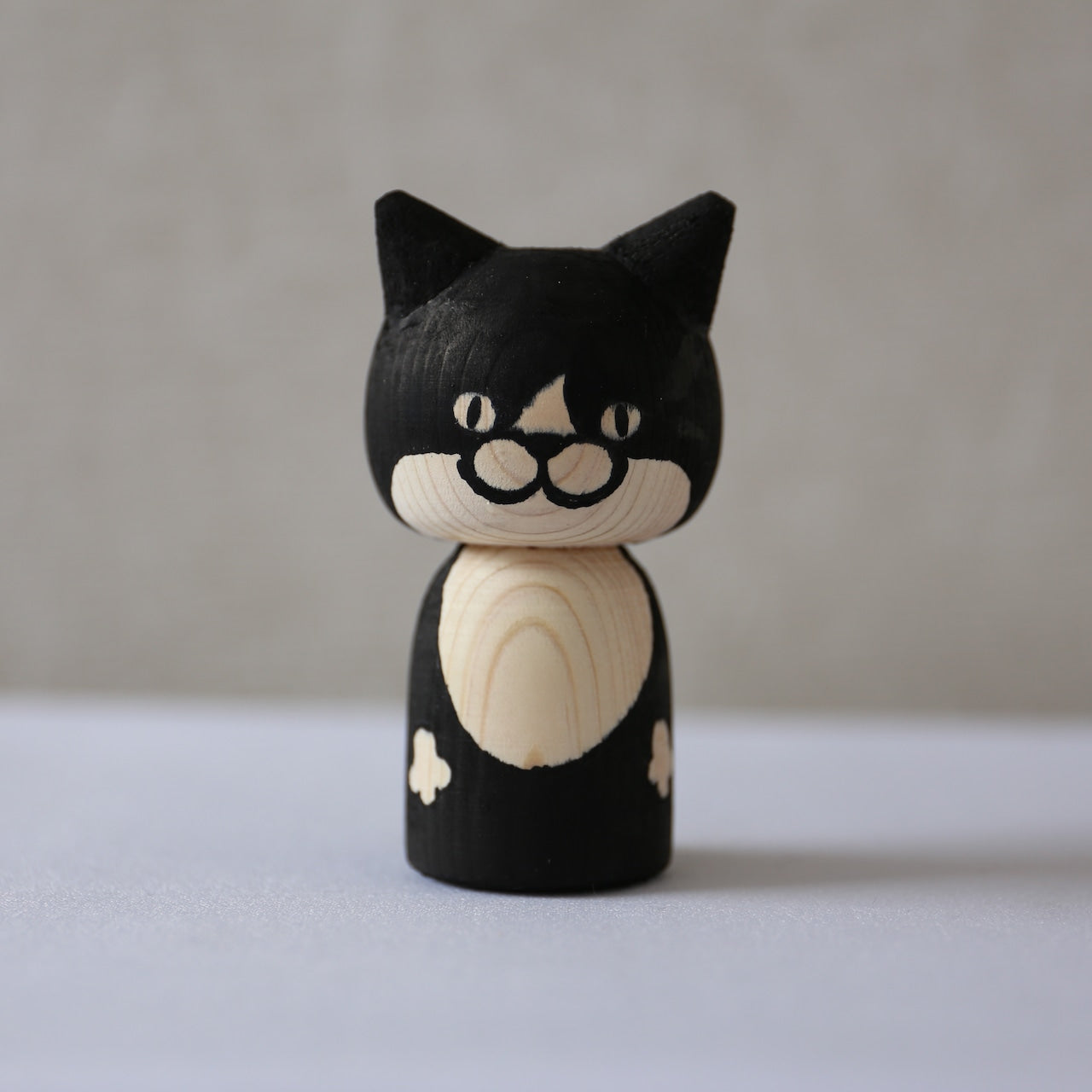 Japanese Kokeshi Doll - Black Cat -