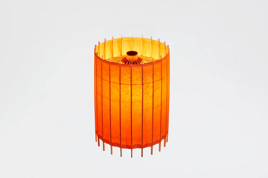 Japanese Umbrella Table Lamp - Mikan-Iro (mandarin orange) - , Made in Kyoto Japan, traditional japanese lamp