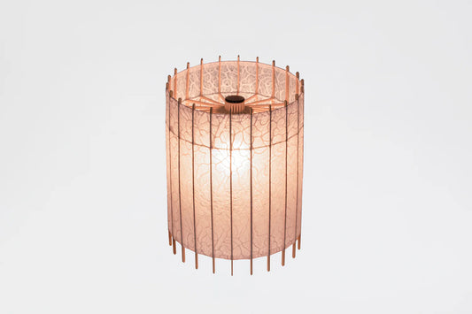 Rakusui Paper Japanese Umbrella Table Lamp - Flower Wind (Pink) - , Made in Kyoto Japan, traditional japanese lamp