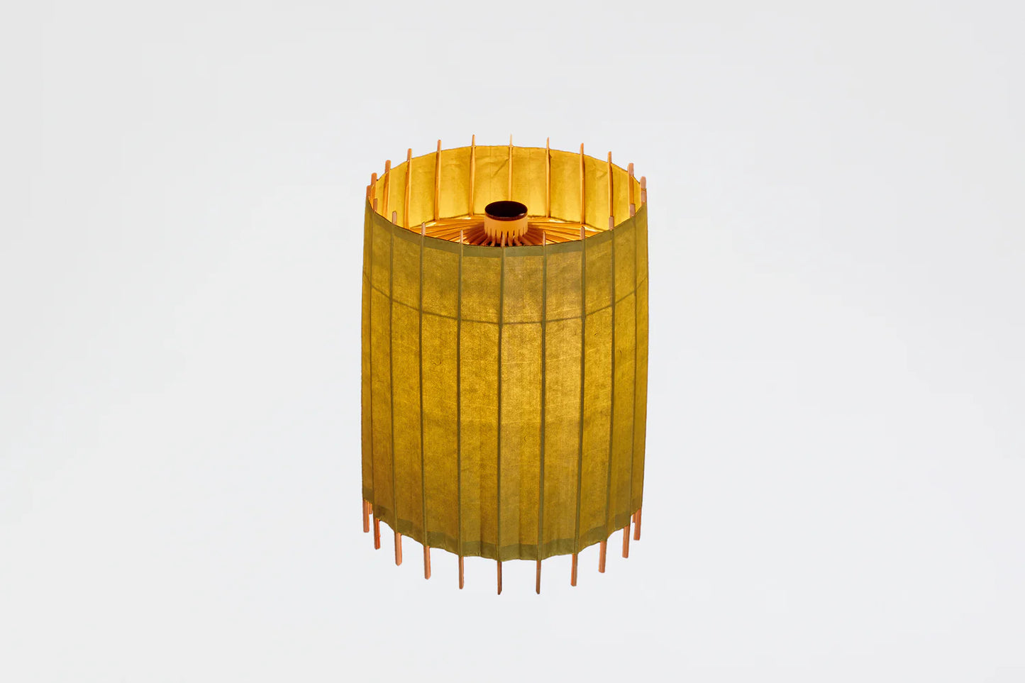 Japanese Umbrella Table Lamp - Moegi-Iro (light yellowish green) - , Made in Kyoto Japan, traditional japanese lamp